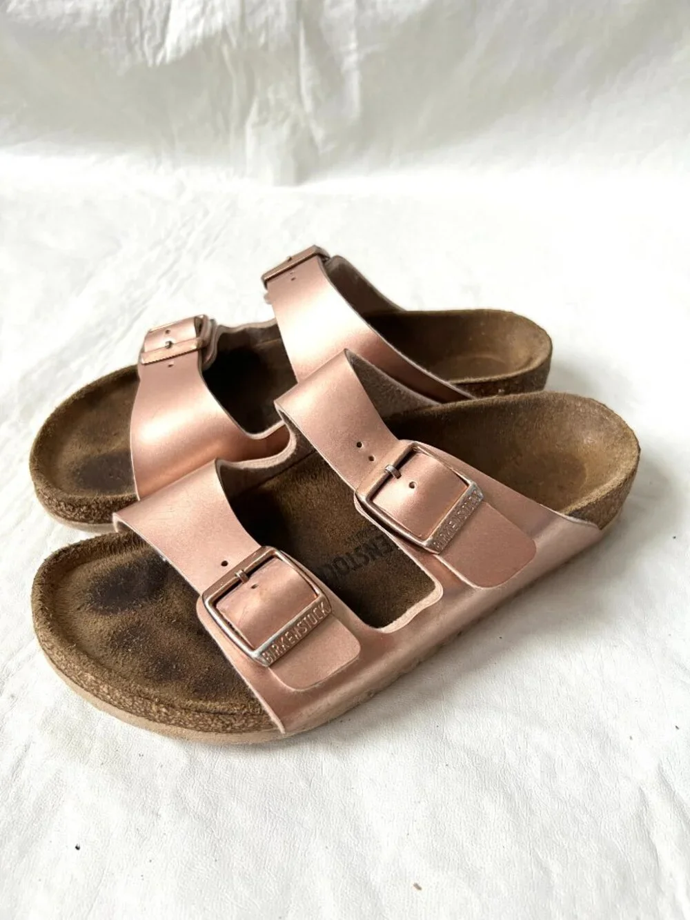 Birkenstock sandals Arizona rose gold EU 31 kids size 13 birko flor slides pink